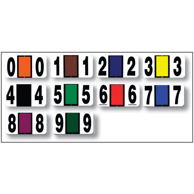 File Right Color-Code Numbers - Full Set (0-9) - Roll