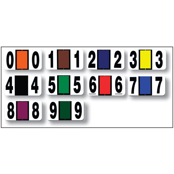 File Right Color-Code Numbers - Full Set (0-9) - Roll