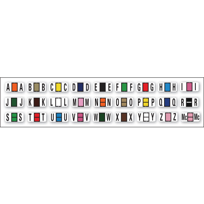File Right Color-Code Alphabet Labels - Ringbook - Full Set (A-Z)