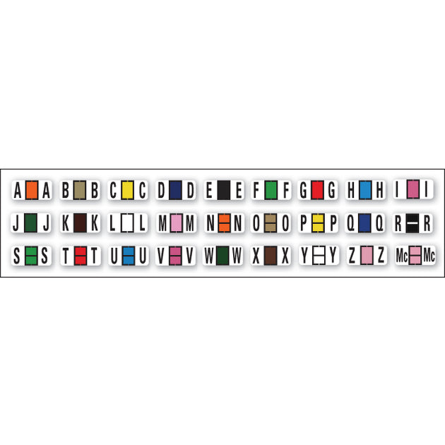 File Right Color-Code Alphabet Labels - Ringbook - Full Set (A-Z)