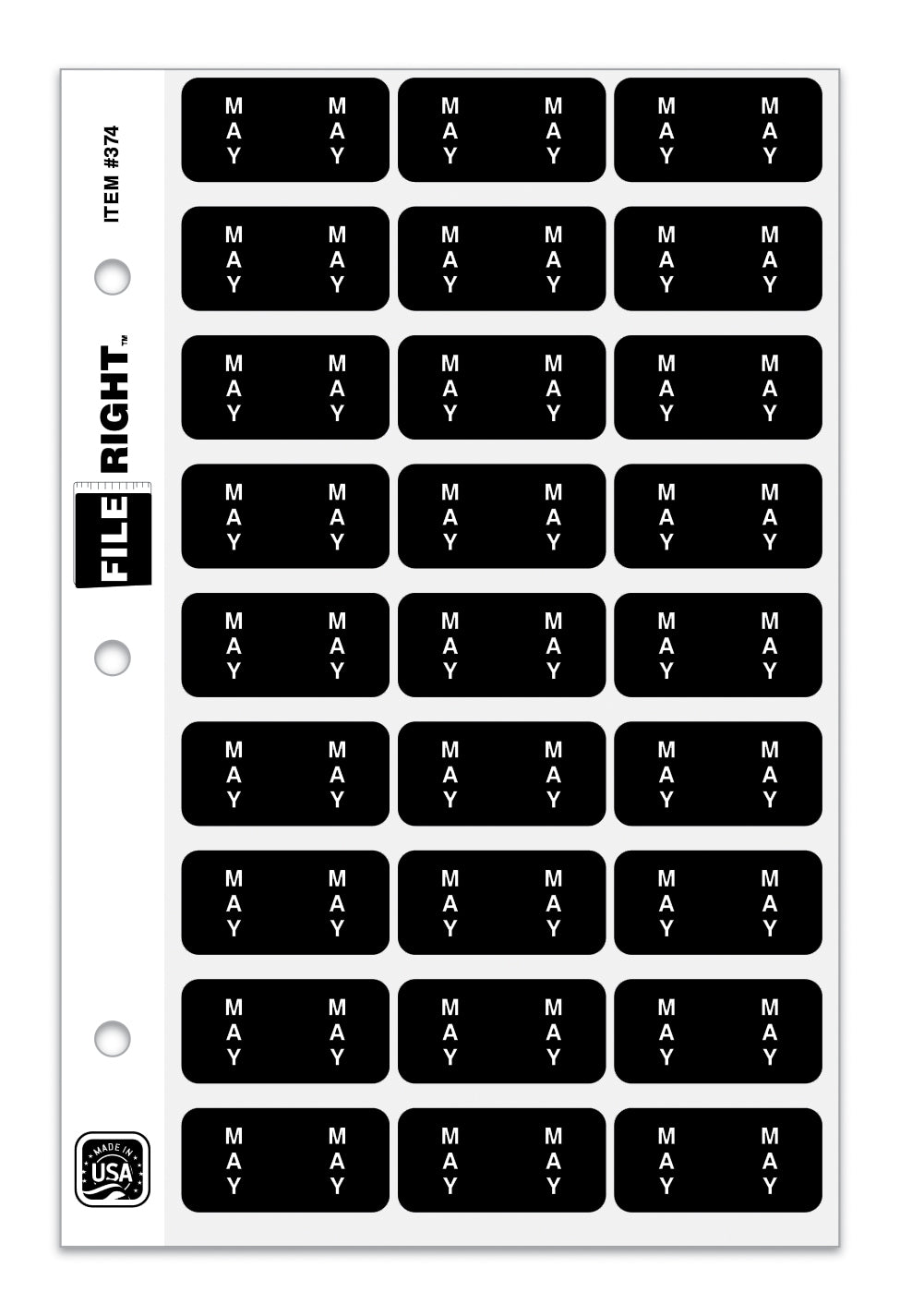 File Right Color-Code Month Labels - Ringbook
