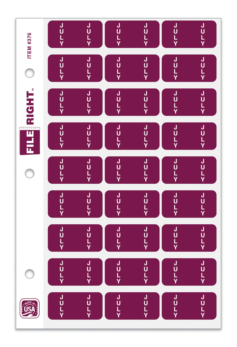 File Right Color-Code Month Labels - Ringbook