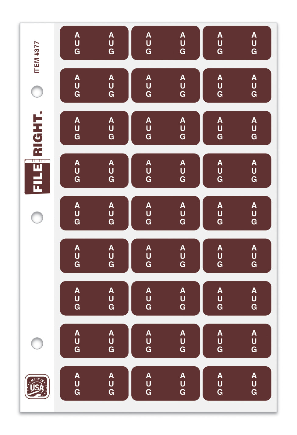 File Right Color-Code Month Labels - Ringbook