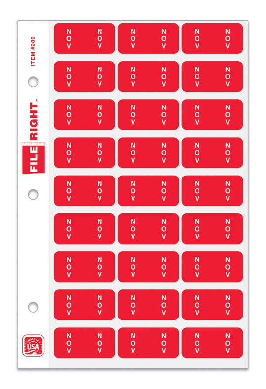 File Right Color-Code Month Labels - Ringbook