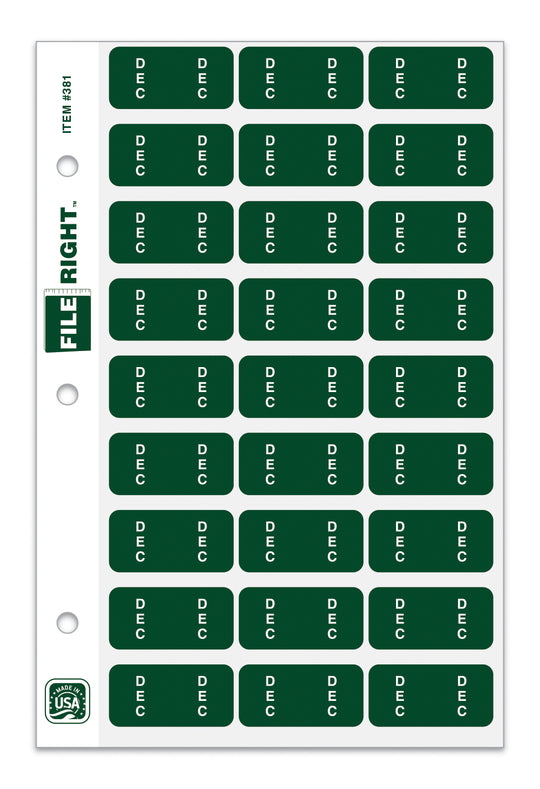 File Right Color-Code Month Labels - Ringbook