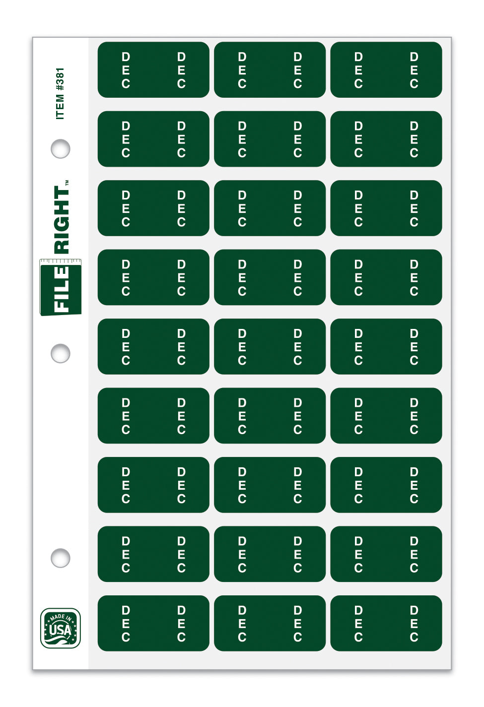 File Right Color-Code Month Labels - Ringbook