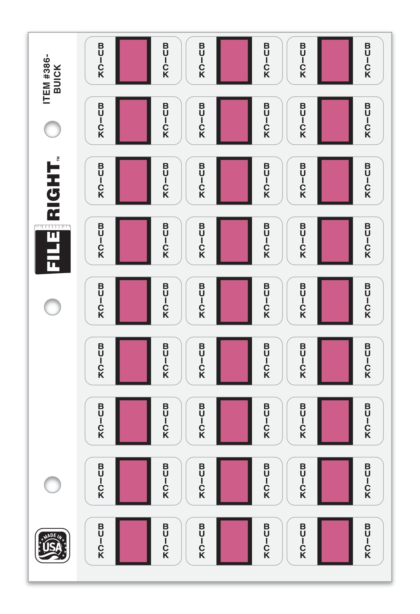 File Right Color-Code Auto-Makes - Ringbook