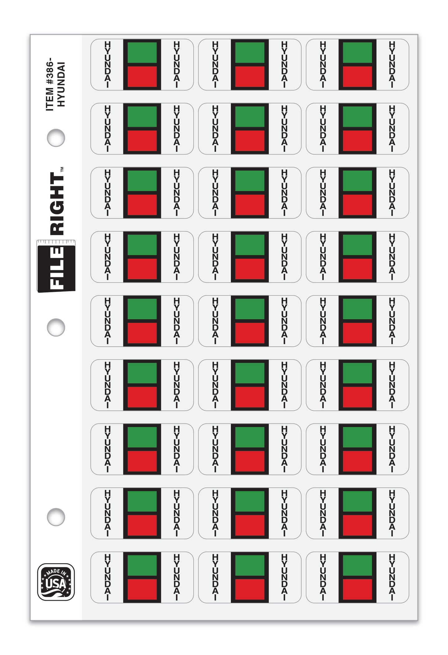 File Right Color-Code Auto-Makes - Ringbook