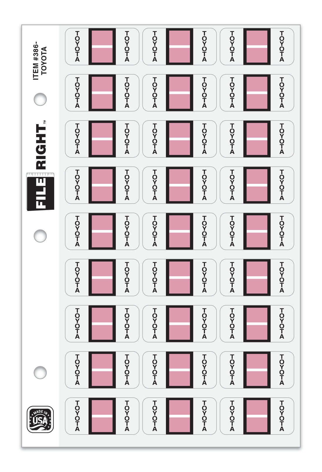 File Right Color-Code Auto-Makes - Ringbook