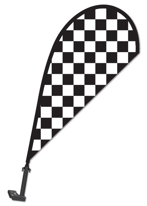 Clip on Paddle Flag - BLACK/WHITE CHECKERED - Qty. 1
