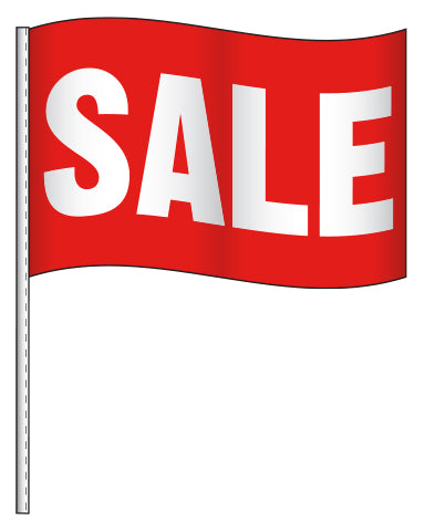 Antenna Flag - Supreme Cloth - Red & White Sale - Qty. 12