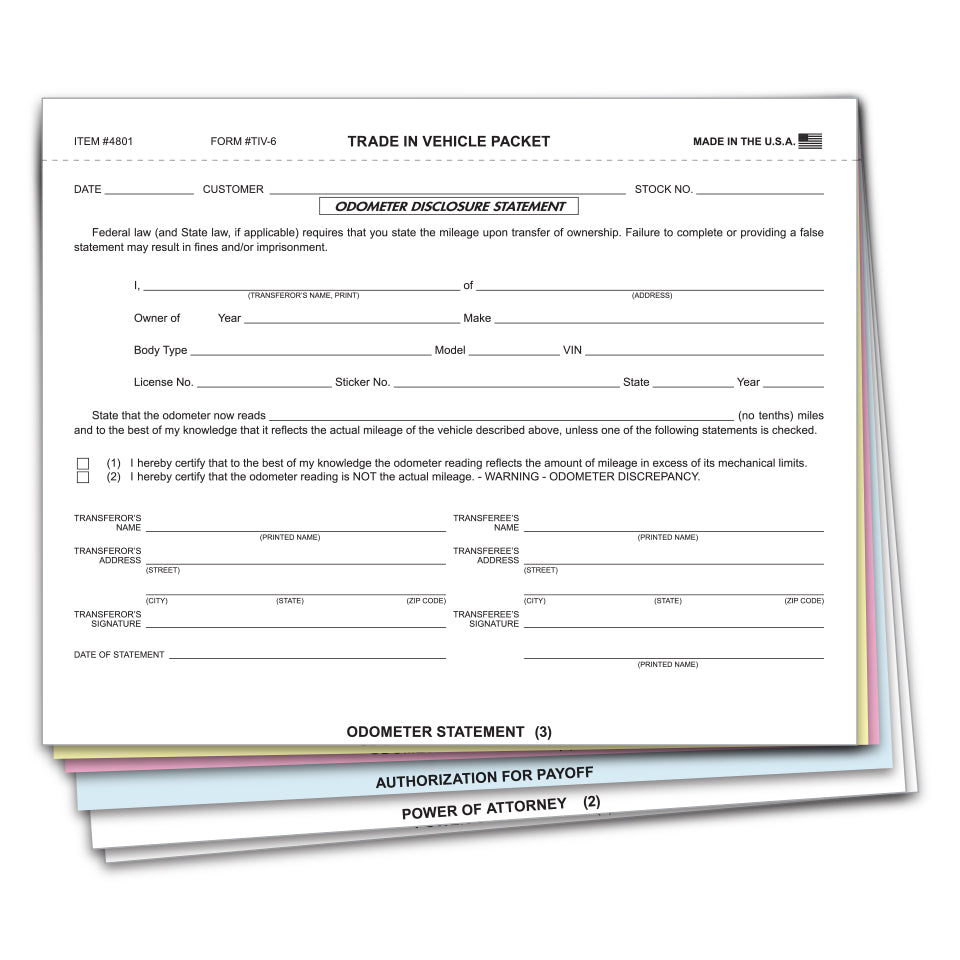 "Trade In Vehicle" Combination Form