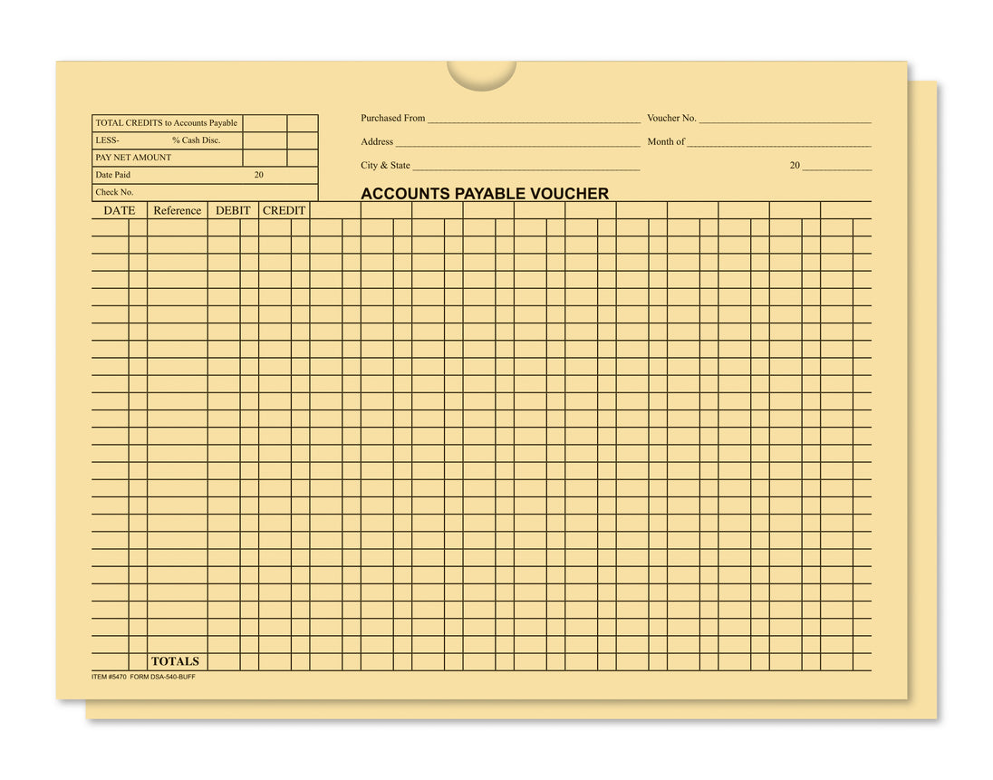 Accounts Payable Voucher Envelopes - General Accounting Style (Packs of 100)