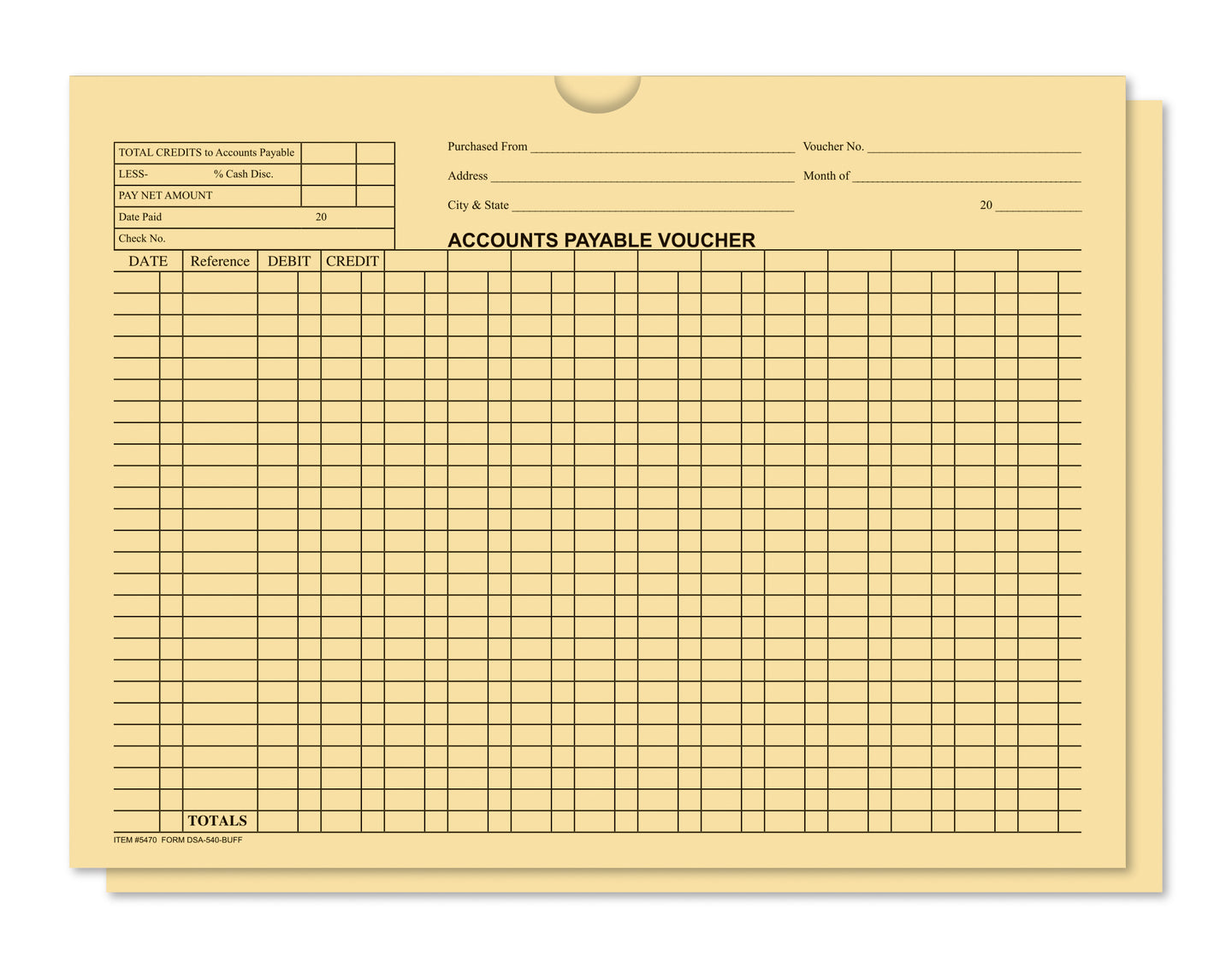 Accounts Payable Voucher Envelopes - General Accounting Style (Packs of 100)