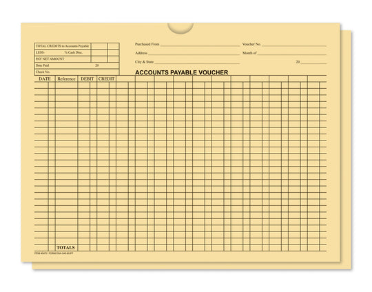 Accounts Payable Voucher Envelopes - General Accounting Style (Packs of 100)
