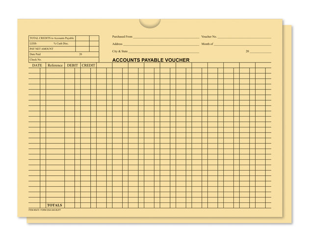 Accounts Payable Voucher Envelopes - General Accounting Style (Packs of 100)