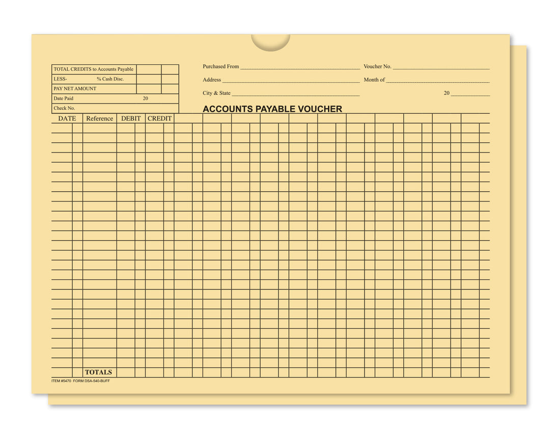 Accounts Payable Voucher Envelopes - General Accounting Style (Packs of 500)