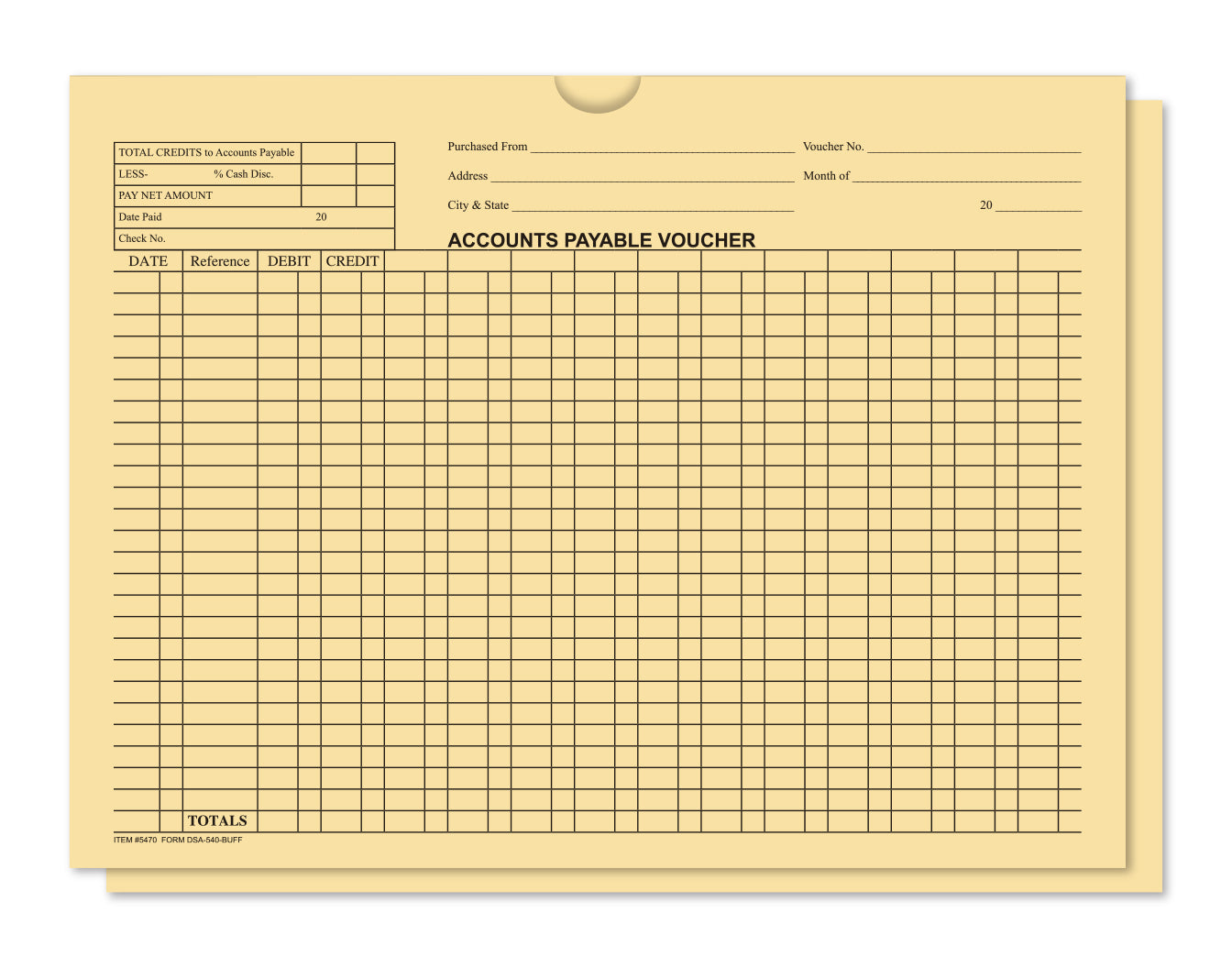 Accounts Payable Voucher Envelopes - General Accounting Style (Packs of 500)