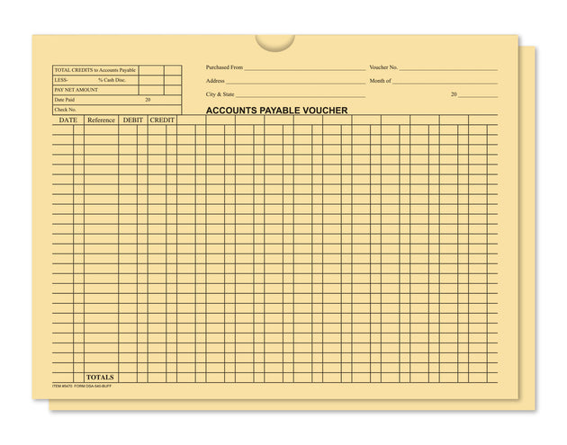 Accounts Payable Voucher Envelopes - General Accounting Style (Packs of 500)