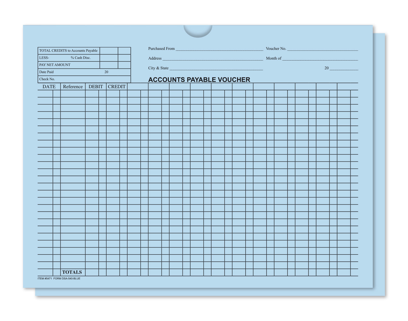 Accounts Payable Voucher Envelopes - General Accounting Style (Packs of 500)