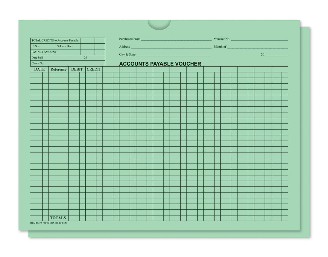 Accounts Payable Voucher Envelopes - General Accounting Style (Packs of 100)