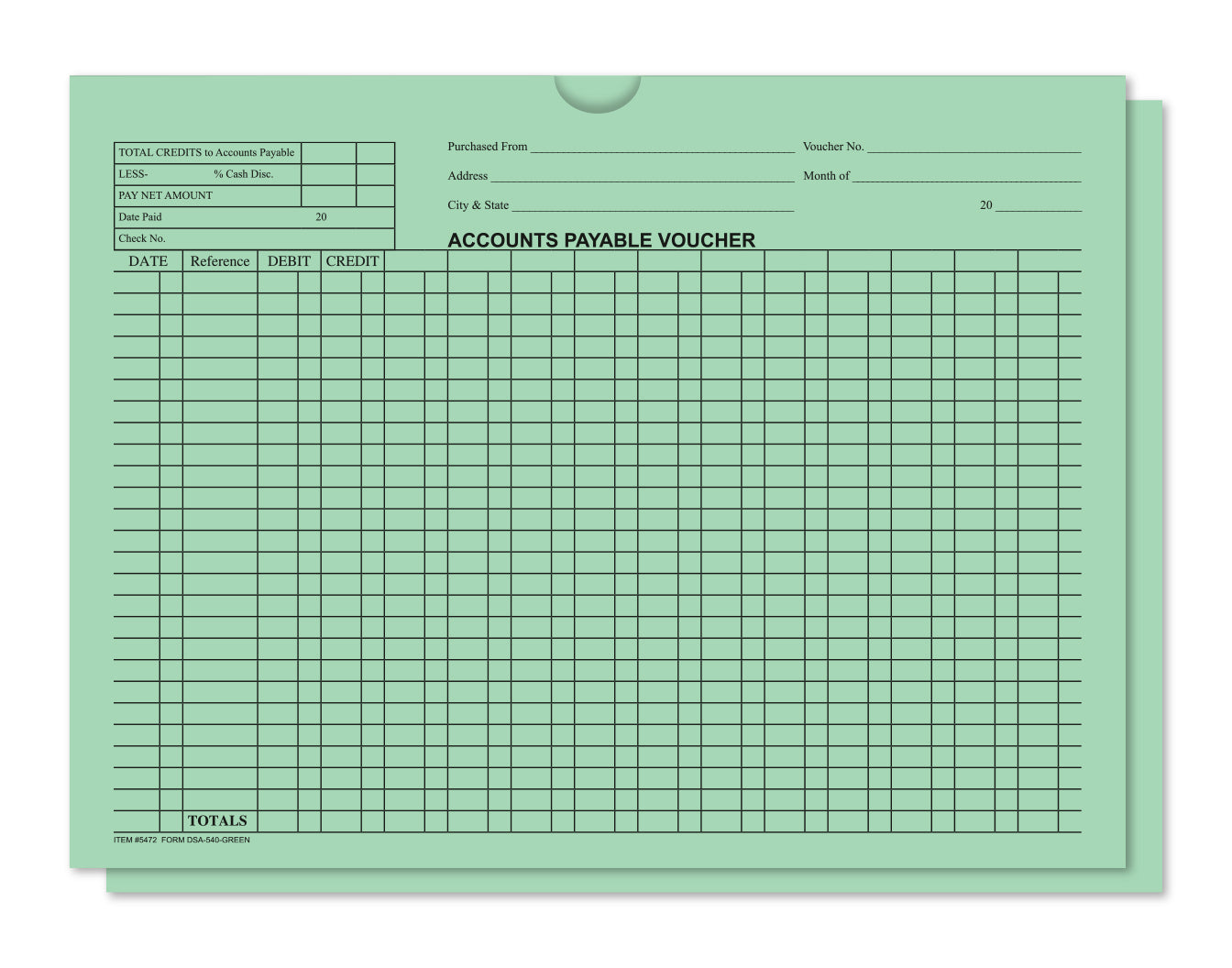 Accounts Payable Voucher Envelopes - General Accounting Style (Packs of 500)