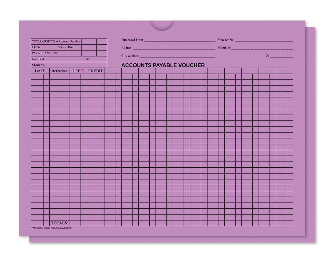 Accounts Payable Voucher Envelopes - General Accounting Style (Packs of 100)
