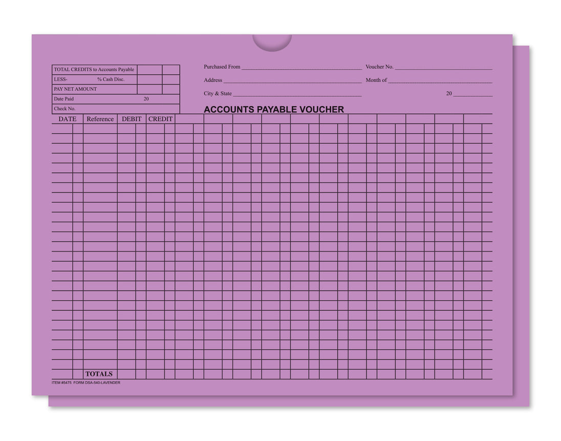 Accounts Payable Voucher Envelopes - General Accounting Style (Packs of 500)