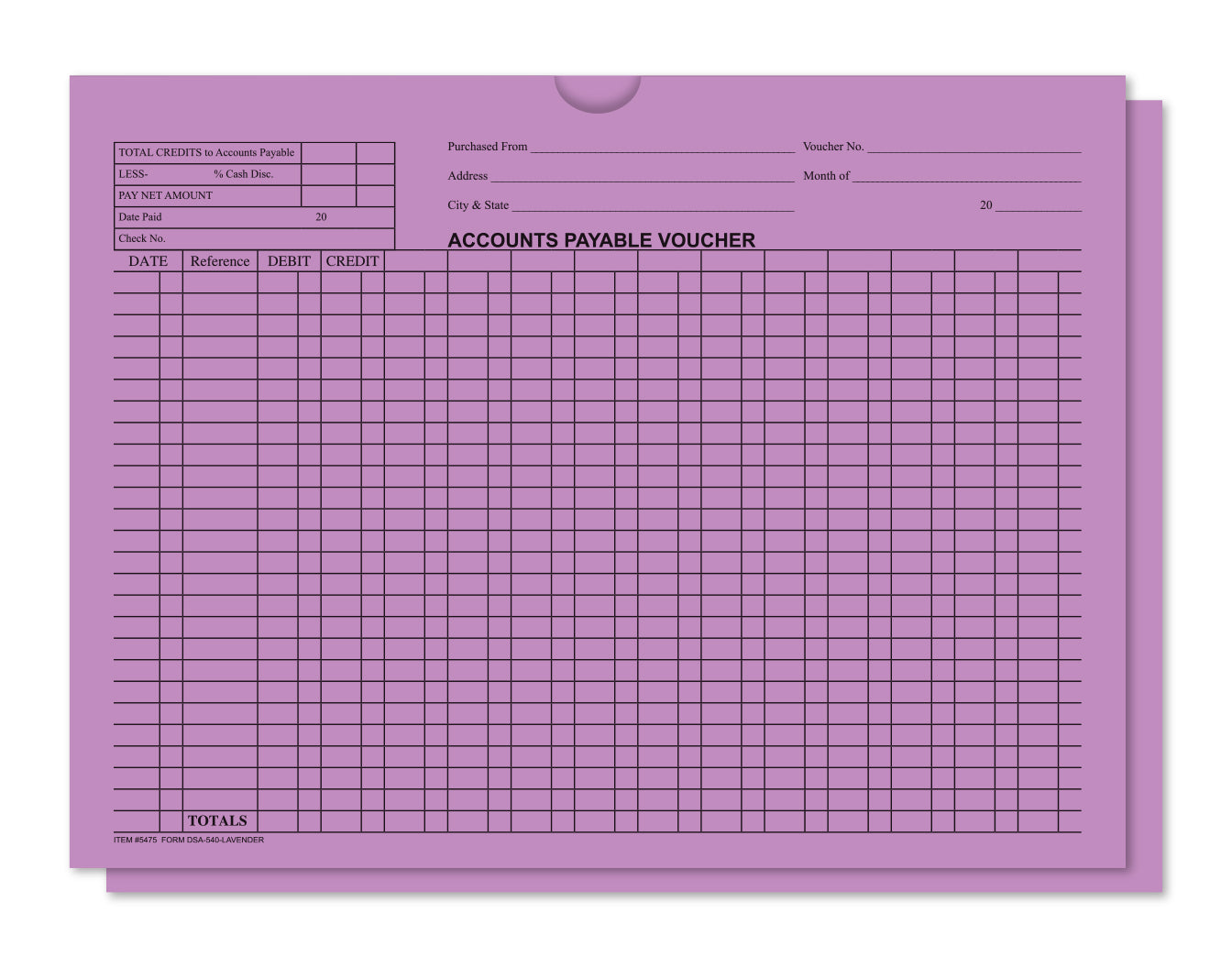 Accounts Payable Voucher Envelopes - General Accounting Style (Packs of 500)