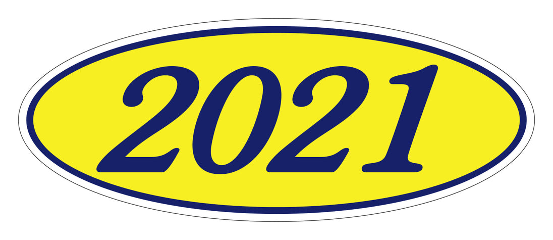 Oval Year Window Stickers