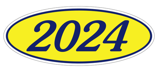 Oval Year Window Stickers