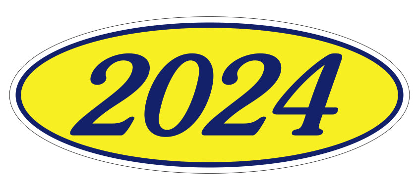 Oval Year Window Stickers