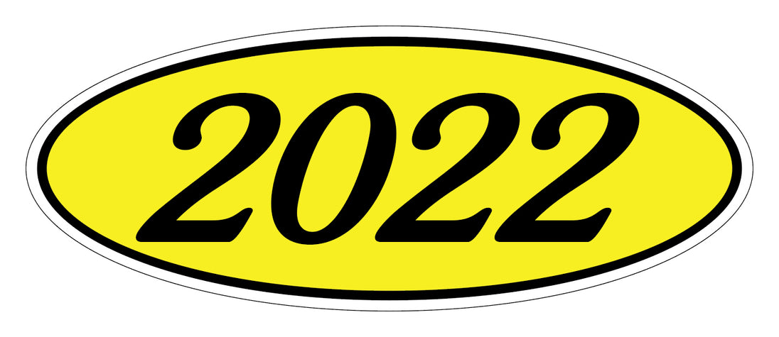 Oval Year Window Stickers