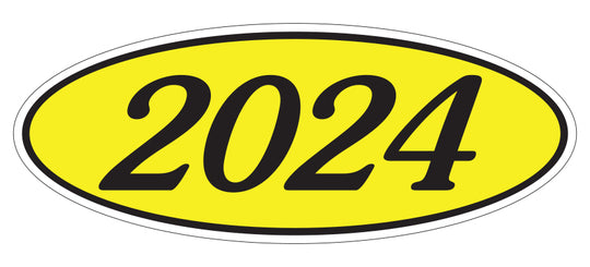 Oval Year Window Stickers