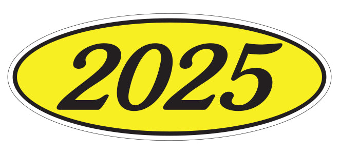 Oval Year Window Stickers