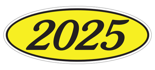 Oval Year Window Stickers