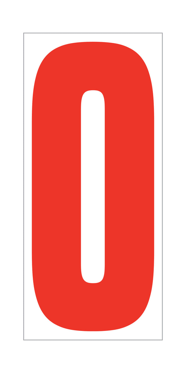 Window Sticker - 5-1/2"" Fluor. RED on WHITE #0 - Qty. 12