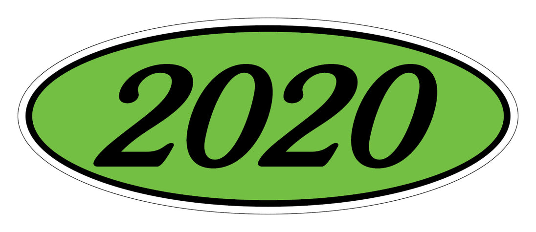 Oval Year Window Stickers