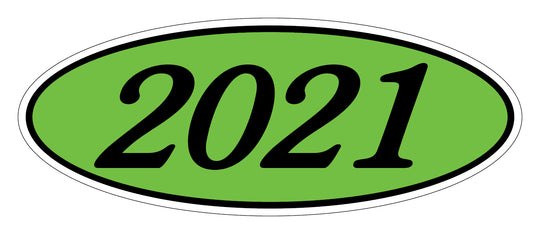 Oval Year Window Stickers