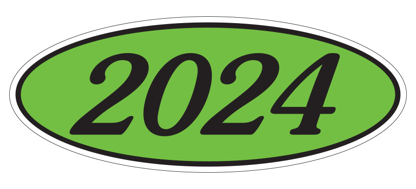 Oval Year Window Stickers