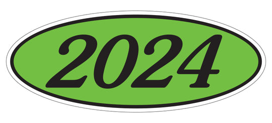 Oval Year Window Stickers