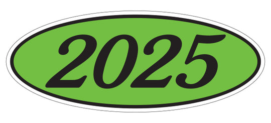 Oval Year Window Stickers