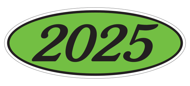 Oval Year Window Stickers