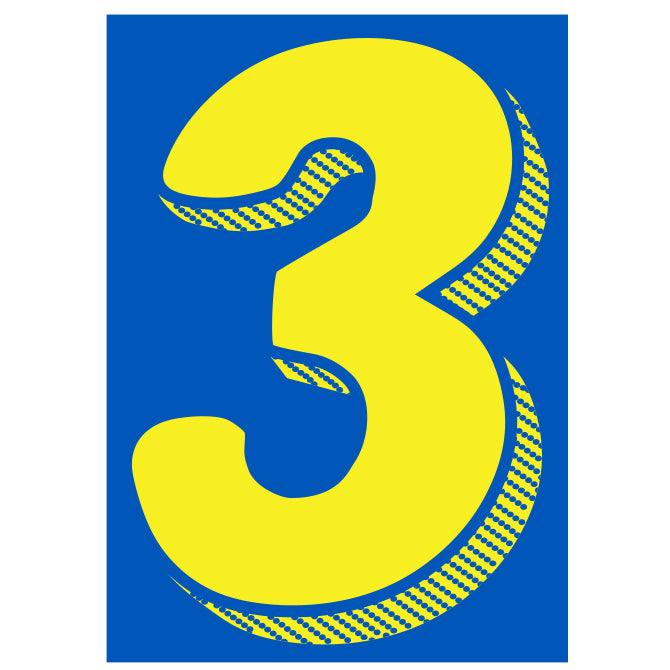 Number Window Stickers - 7-1/2" Various Colors
