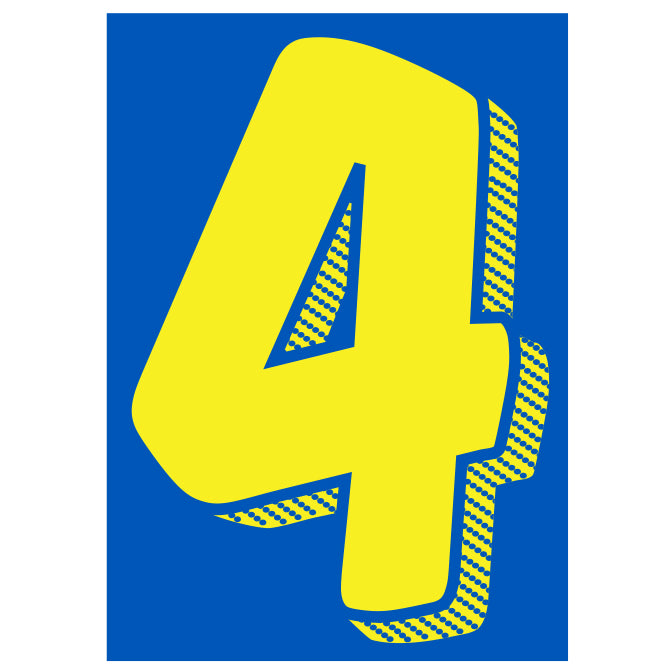 Number Window Stickers - 7-1/2" Various Colors