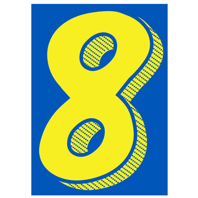 Number Window Stickers - 7-1/2" Various Colors