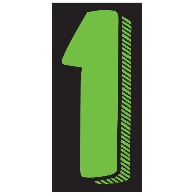 Number Window Stickers - 7-1/2" Various Colors