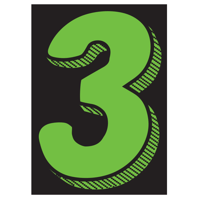 Number Window Stickers - 7-1/2" Various Colors