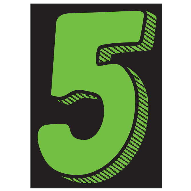 Number Window Stickers - 7-1/2" Various Colors