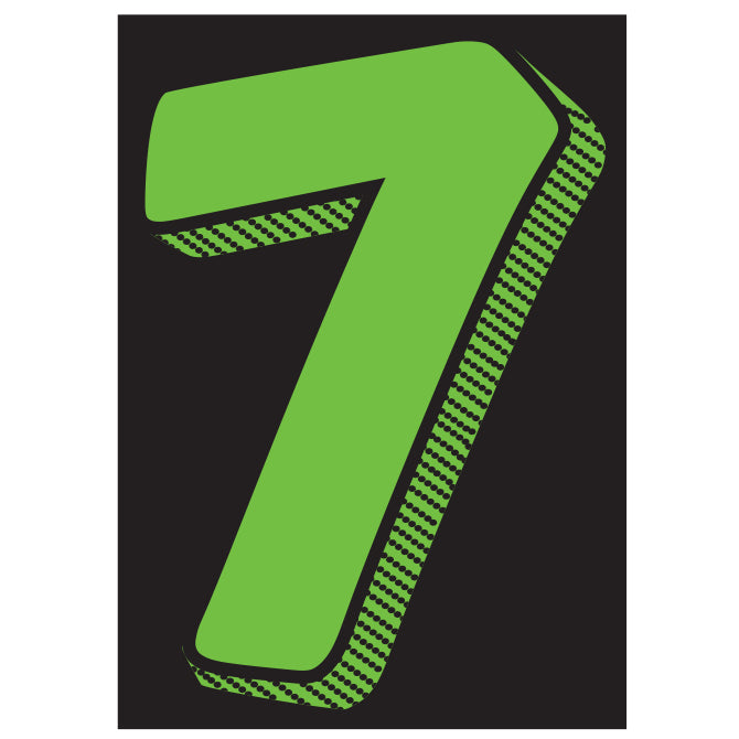 Number Window Stickers - 7-1/2" Various Colors